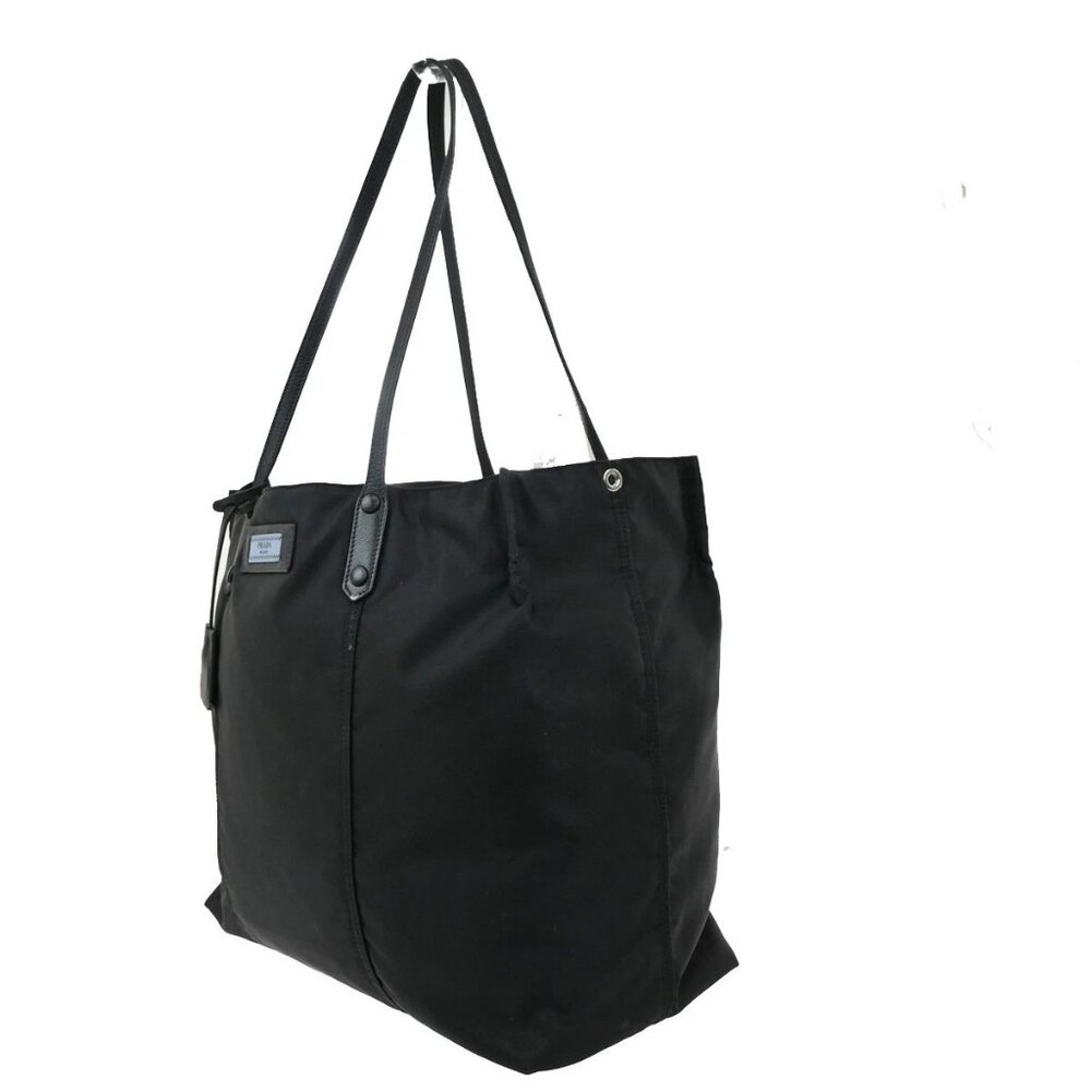 PRADA MILANO Etiquette Tote Bag Nylon Leather Black Italy 33CA290 - Picture 4 of 14